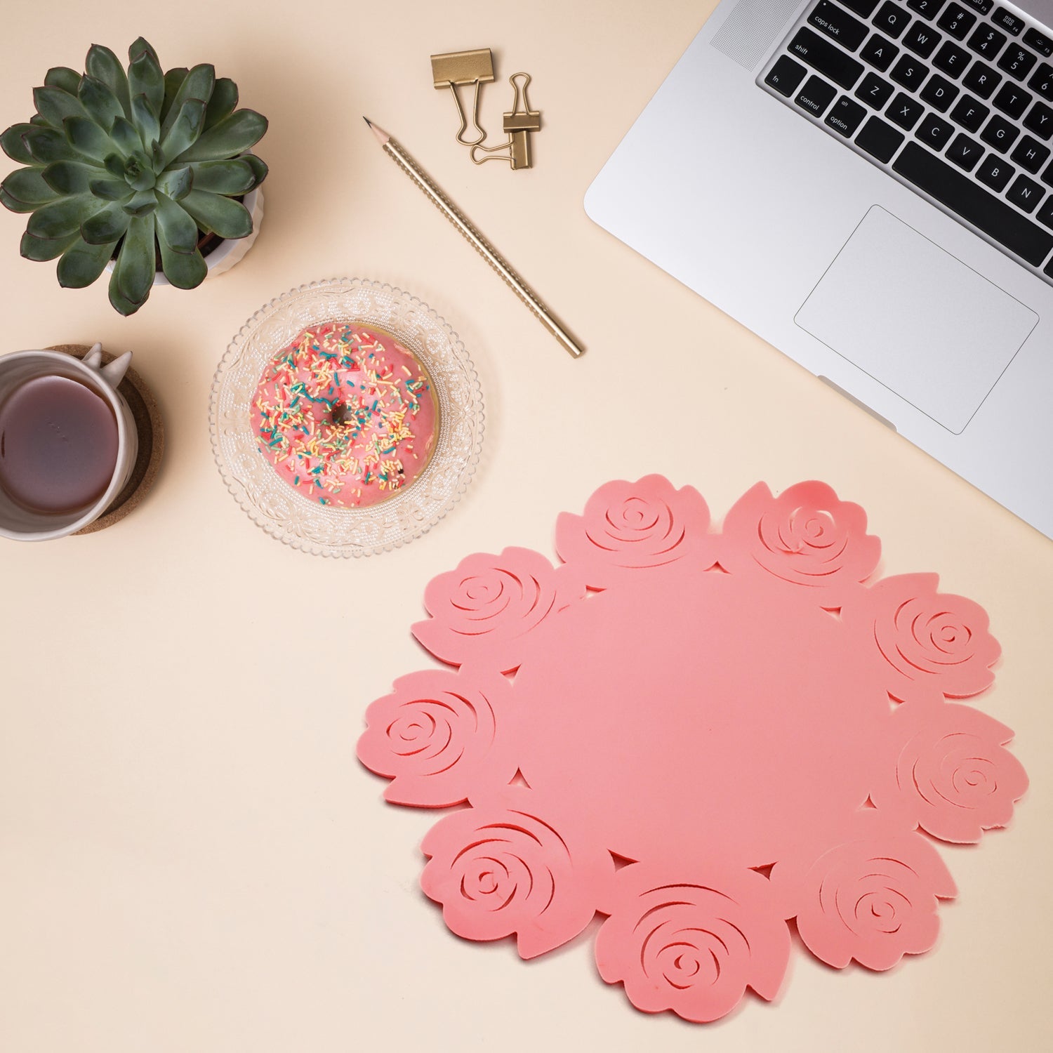 5976 Kitchen Gadget Accessories Plate Cup Mat Rose, Simple Circular Coasters for Kitchen Cafe Restaurant, Placemats for Dining Table, Coasters, Tabletop Protection, Anti-Scald Easy to clean (1 Pc) 5976 Kitchen Gadget Accessories Plate Cup Mat Rose, Simple Circular Coasters for Kitchen Cafe Restaurant, Placemats for Dining Table, Coasters, Tabletop Protection, Anti-Scald Easy to clean (1 Pc)